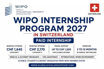 WIPO Internship 2027 in Switzerland