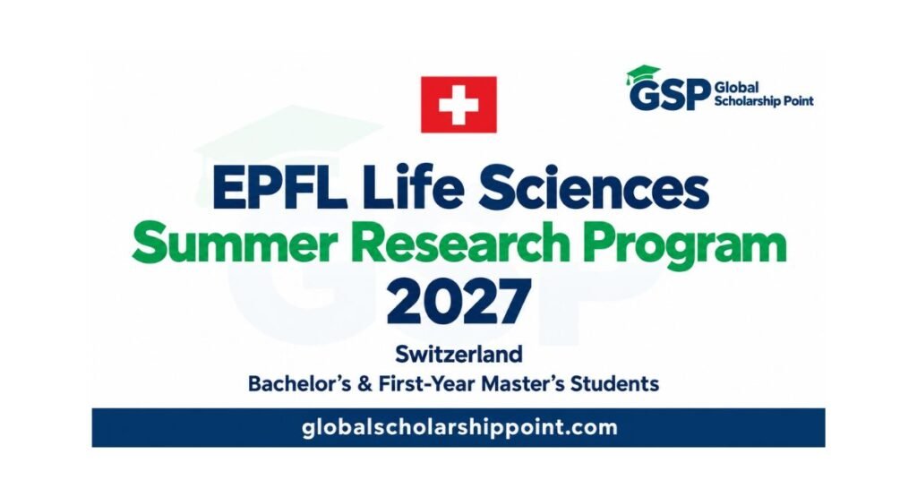 EPFL Life Sciences Summer Research Program 2027 in Switzerland banner with the Swiss flag