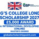King's College London Scholarship 2027 – £5,000 award for Online MSc International Development in the UK
