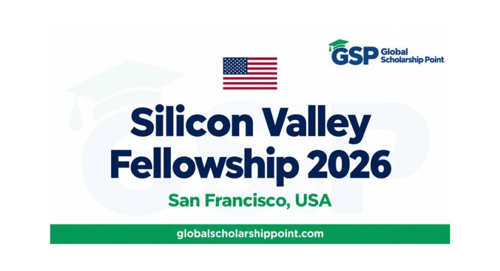 Use wording that describes the actual image. For a title graphic: “Silicon Valley Fellowship 2026 in USA — Global Scholarship Point.