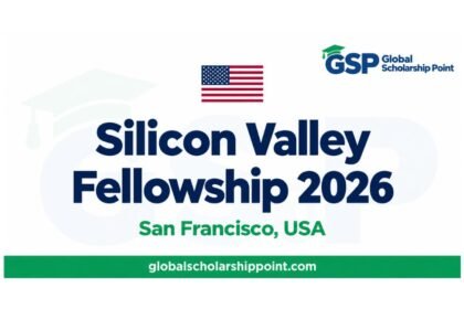 Use wording that describes the actual image. For a title graphic: “Silicon Valley Fellowship 2026 in USA — Global Scholarship Point.