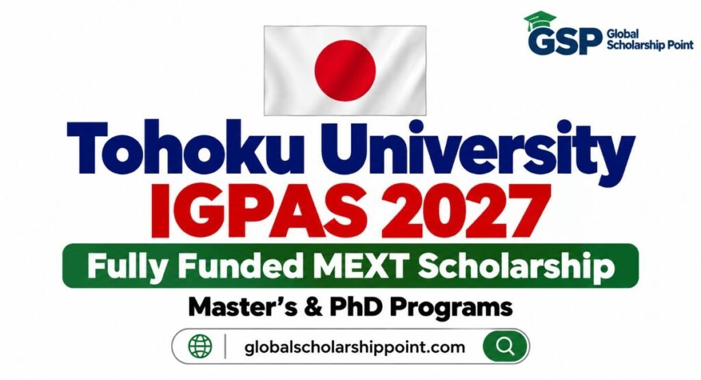 Tohoku University IGPAS 2027 MEXT Scholarship in Japan