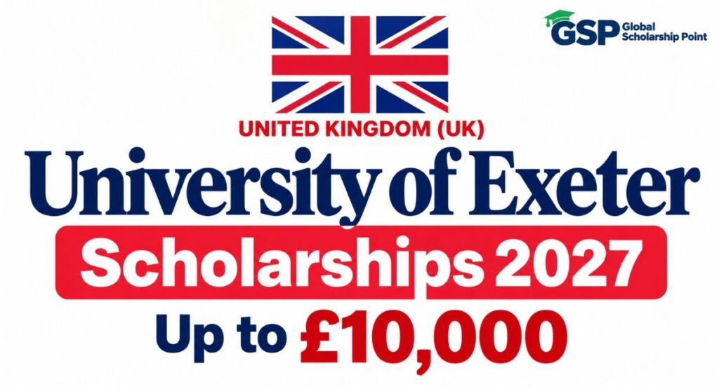 University of Exeter Scholarships 2027 in UK offering up to £10,000